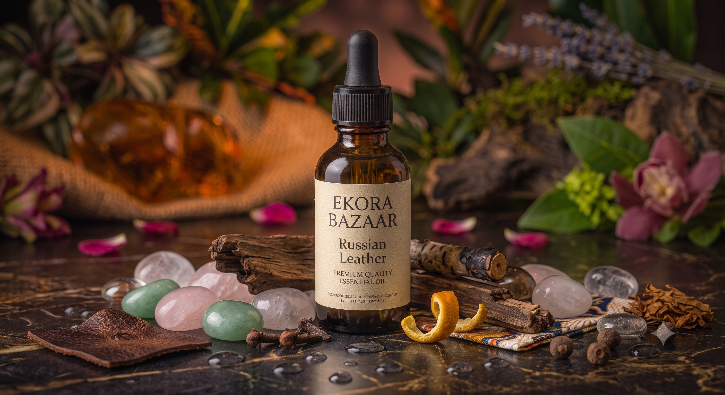 Russian Leather Candle & Cosmetic F O